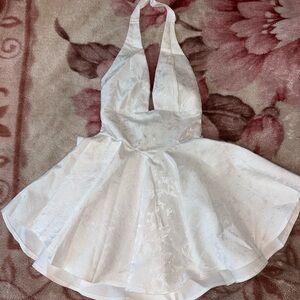 Elegant White Halter Dress